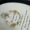 S925 yellow crystal bracelet, Wealth crystal, natural crystal, pure silver accessory, all pure silver and white crystal Item Picture